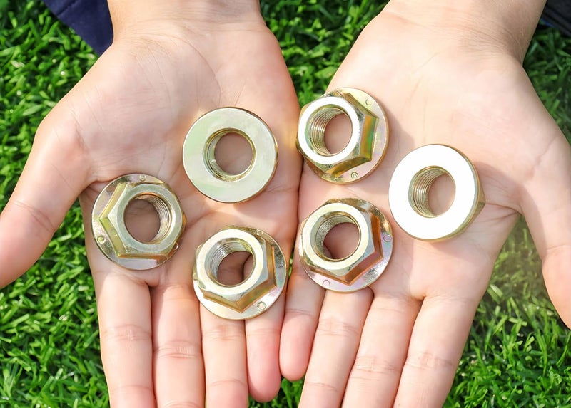 Metalsuberg صواميل شفرات المغزل ذات الحافة السداسية، خيط 5/8"-18. تحل محل 712-0417، 753-05549، 912-0417A لجرارات كاب كاديت، جزازة العشب صفر الدوران RZT50، MTD، وايت، تورو، تروي بيلت (عبوة 6 قطع) - Image 5